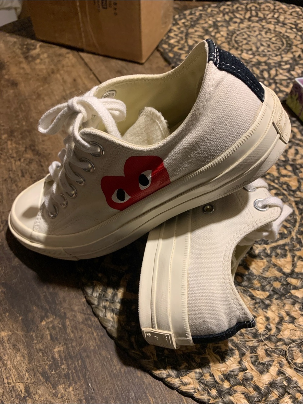 Comme des Garcons PLAY x Converse Canvas Sneakers w Heart men’s Sz 5 / womens 7 - Picture 6 of 16